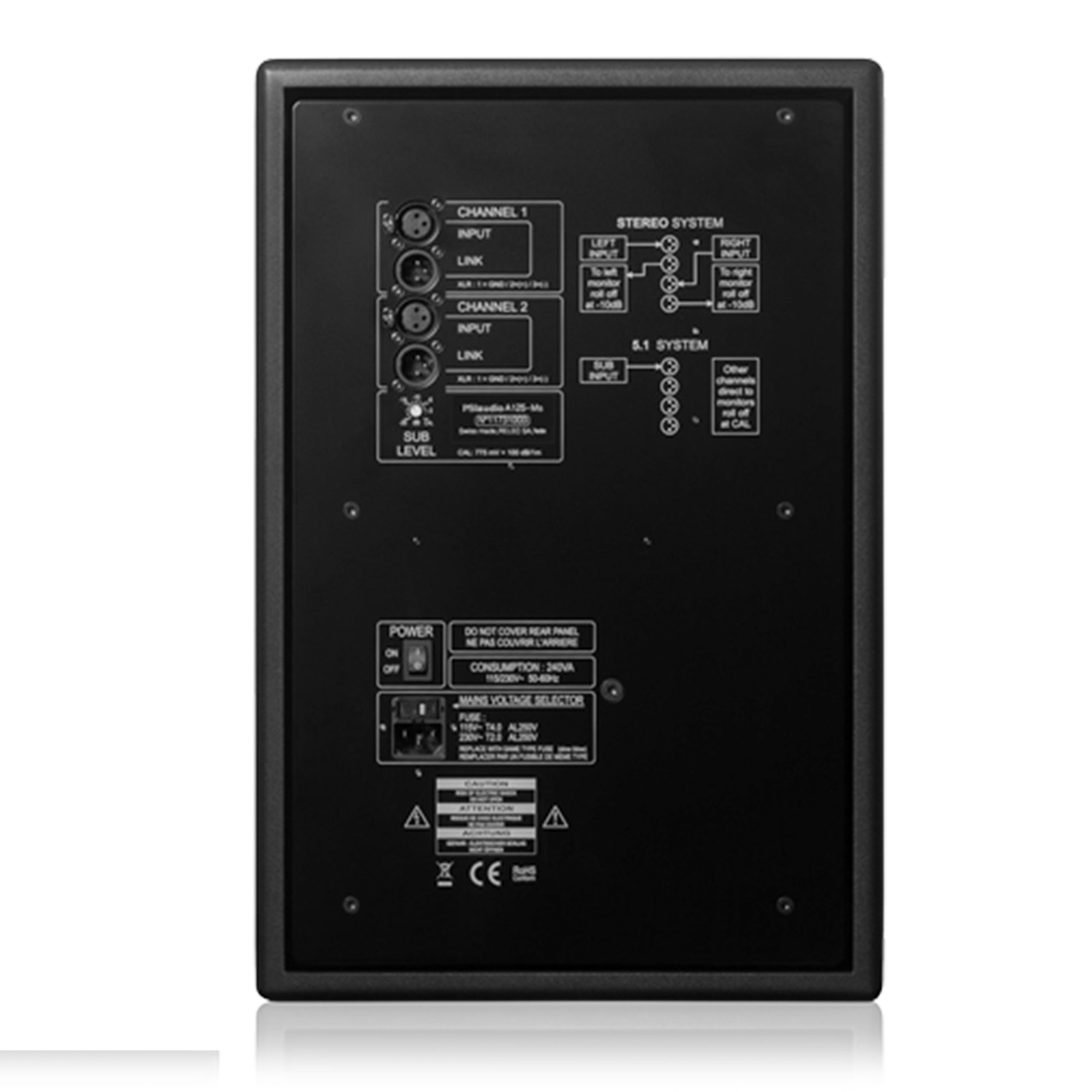 PSI Audio SUB A125-M - Compact Studio Subwoofer (Black)