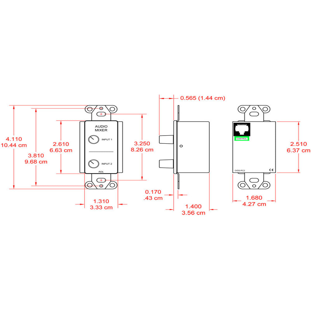 RDL DS-RC2 Remote Audio Mixing Control (Stainless) - Custom Engraving Option