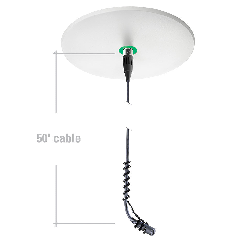 Audio-Technica ATND933aC Cardioid Condenser Hanging Microphone with Dante Network Output (Black)