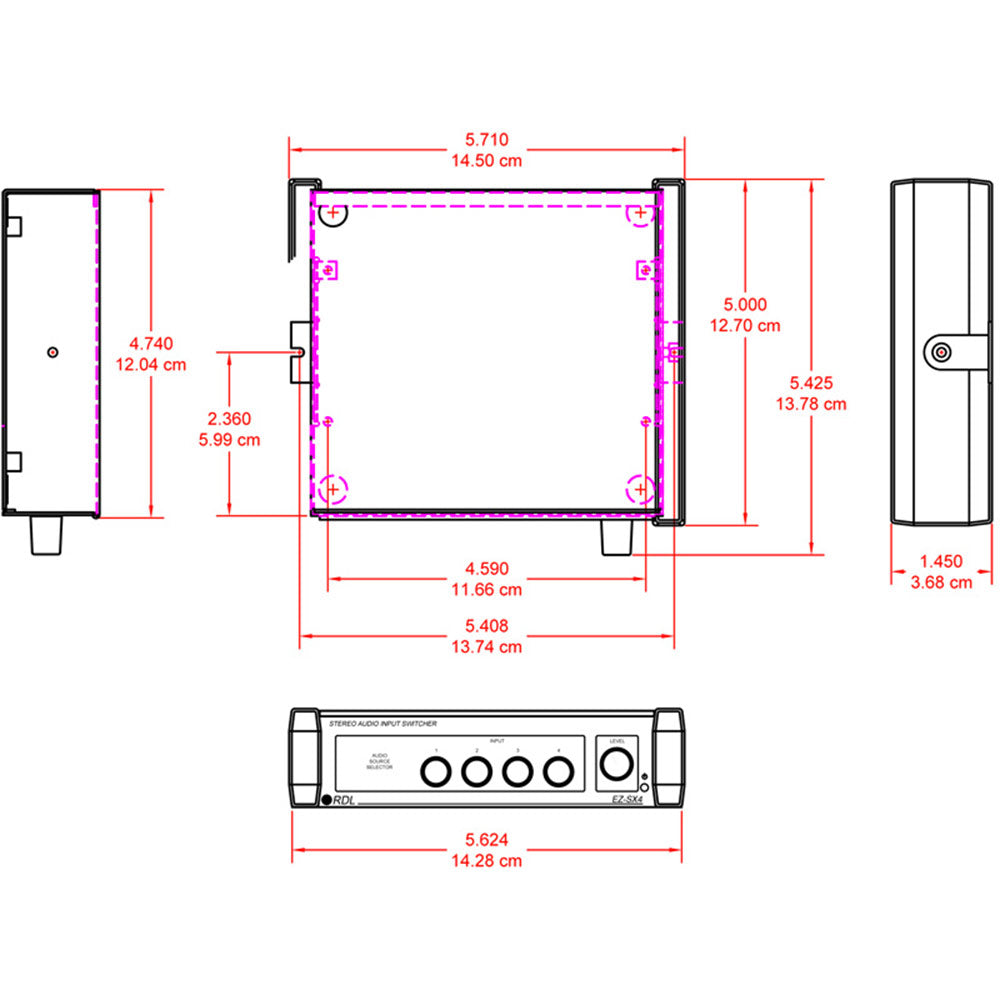 RDL EZ-SX4 Stereo Audio Input Switcher - 4X1