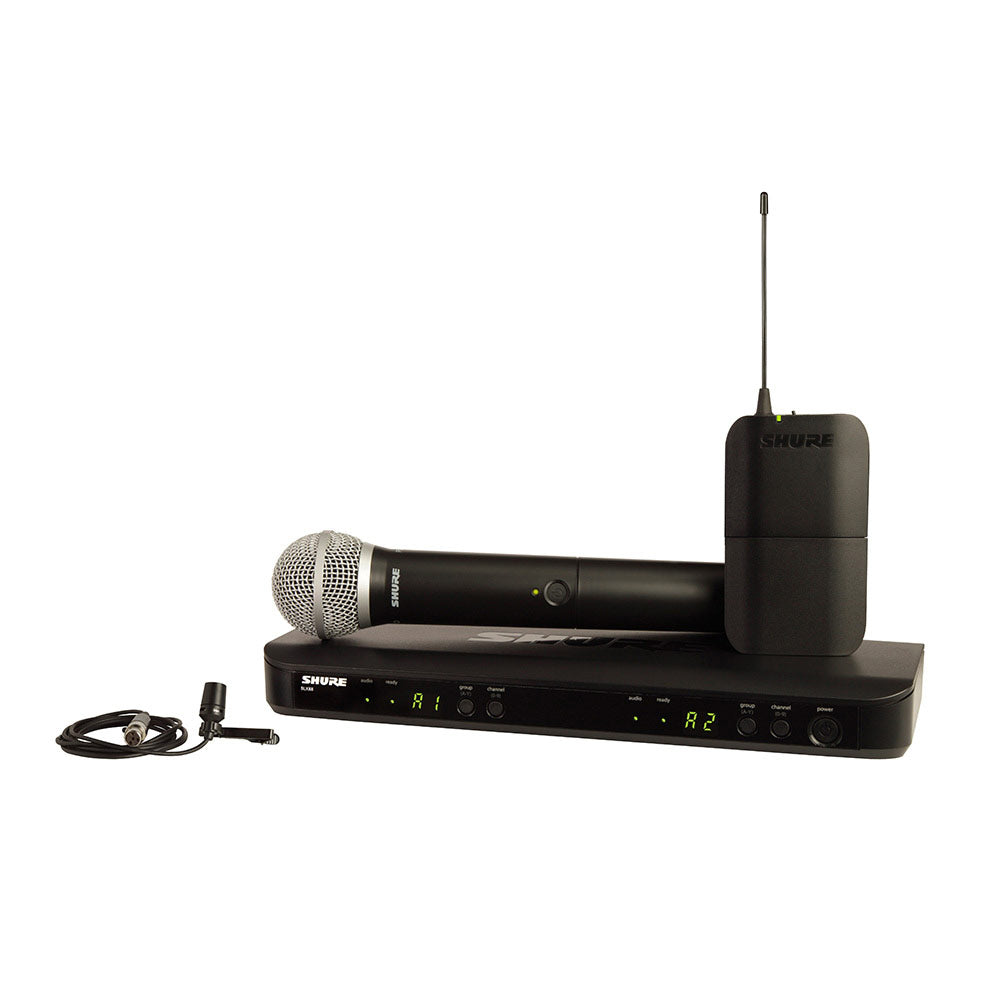 Shure BLX1288/CVL Combo Wireless System with PG58 Handheld / CVL Lavalier (H10 Band - 542-572 MHz)