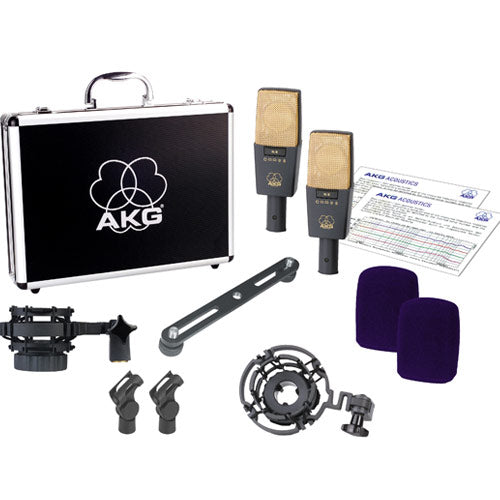 AKG C414XLII/ST Large Diaphragm Multi-Pattern Studio Condenser Microphone - Matched Pair