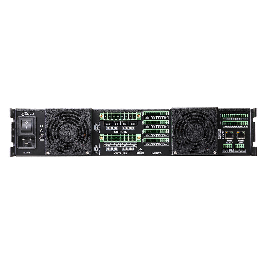 Powersoft Ottocanali 8K4 DSP+D - 8-Channel Install Power Amplifier with DSP and Dante
