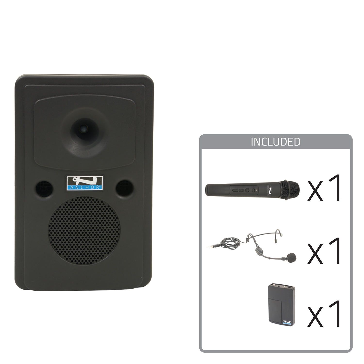 Anchor Audio Go Getter 2 System X2 - Portable PA Package with Wireless Handheld / Headset Mics