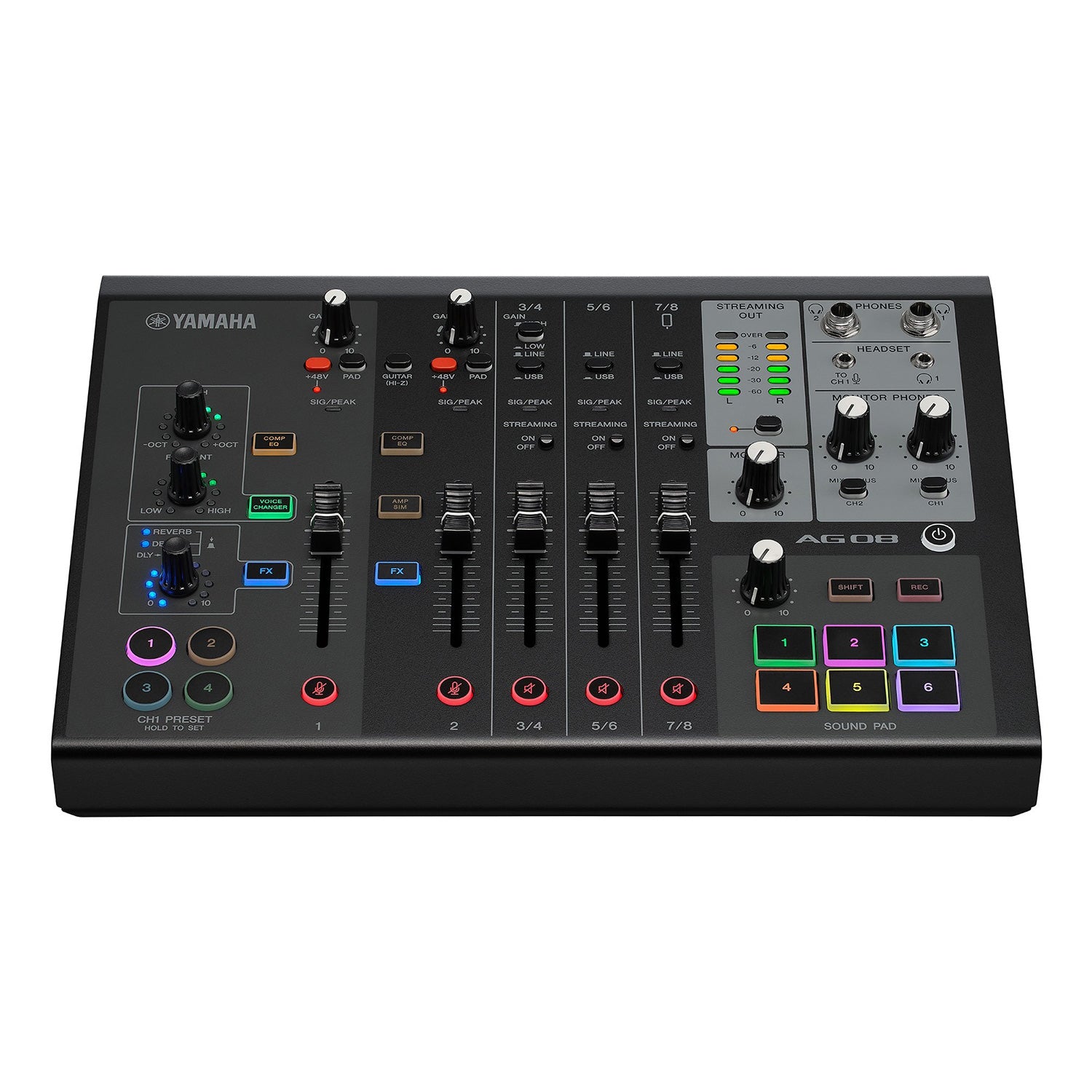 Yamaha AG08 - Live Streaming 8-Channel Mixer (Black)
