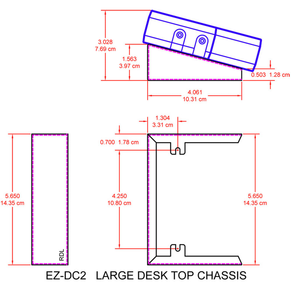 RDL EZ-DC2 Desktop Chassis for 1/3 Rack Width EZ Products