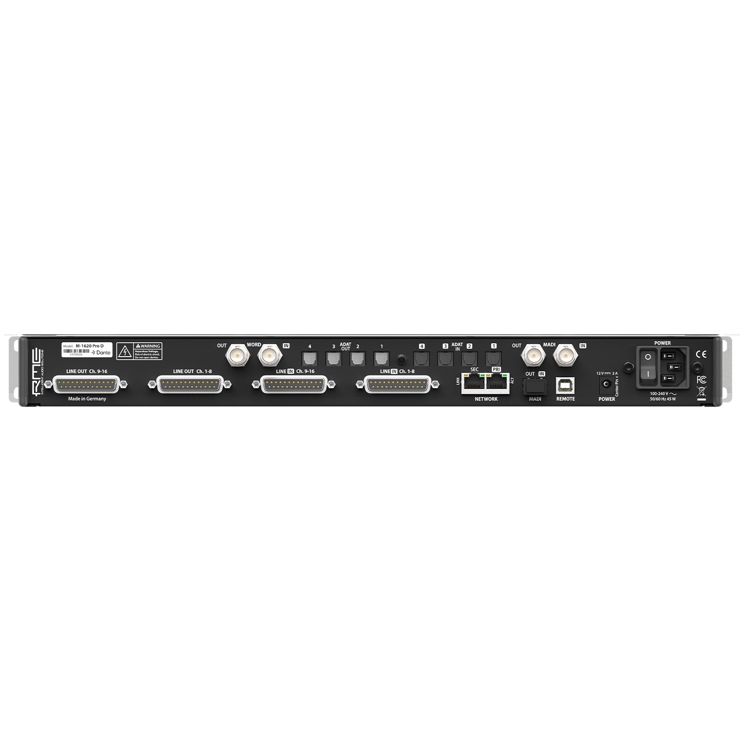 RME M-1620 Pro D - 16-Channel A/D 20-Channel D/A Converter with ADAT / Dante / MADI
