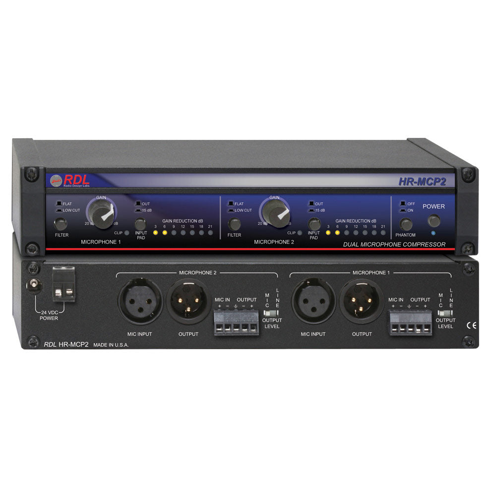 RDL HR-MCP2 2 Channel Installation Microphone Compressor