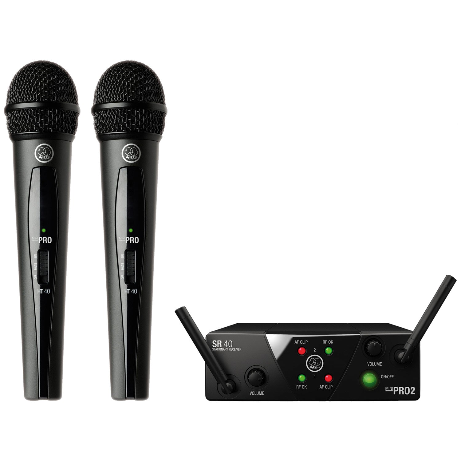 AKG WMS40 Mini2 Dual Vocal Set - Handheld Wireless System (US25AC Band / 535.5 - 539.3 MHz)