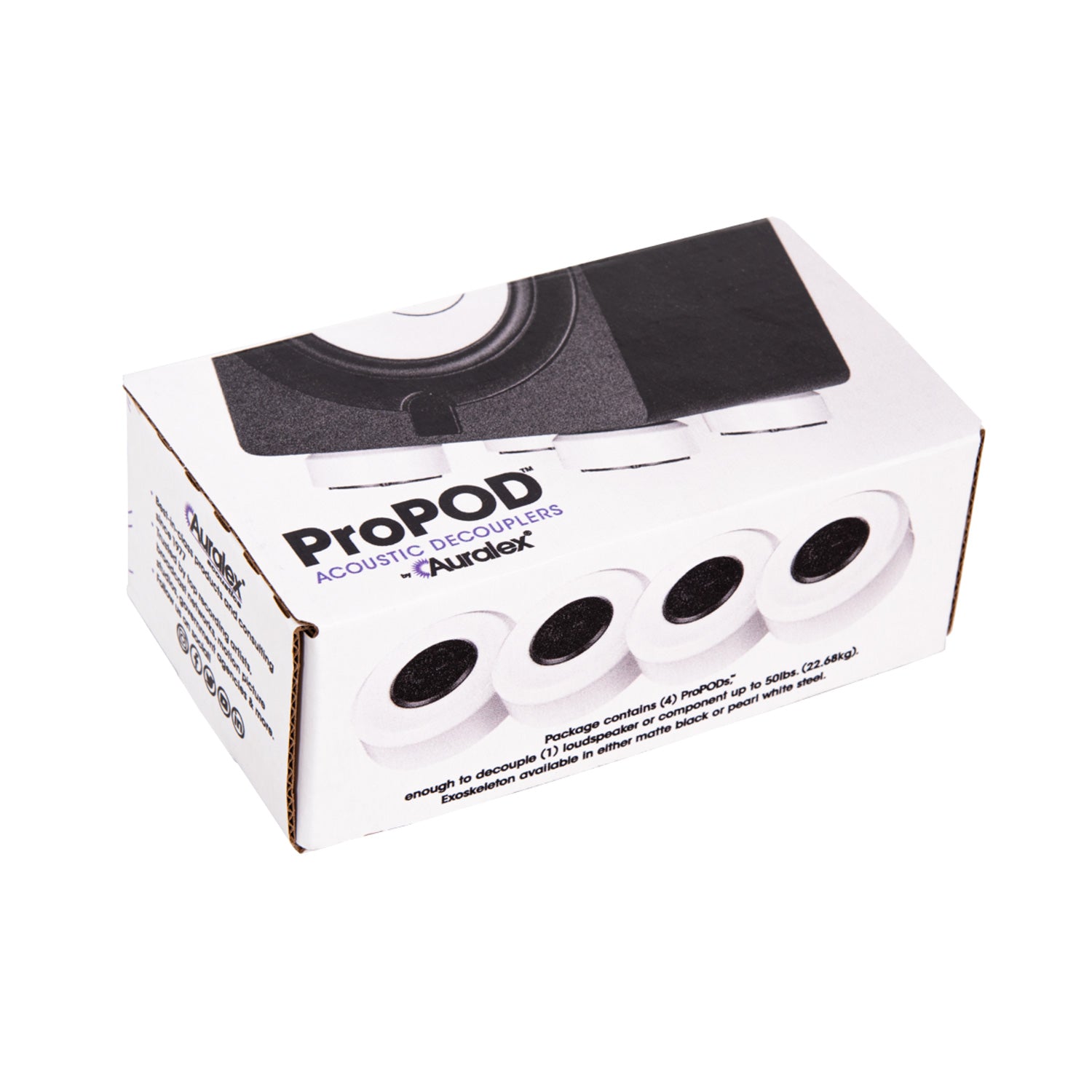 Auralex ProPOD - Acoustic Decouplers for Studio Monitors (White / 4 Pack)