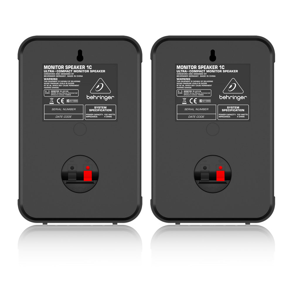 Behringer 1C-BK Ultra-Compact, 100-Watt, 5-Inch Install Monitor Speakers (Black) - B-Stock