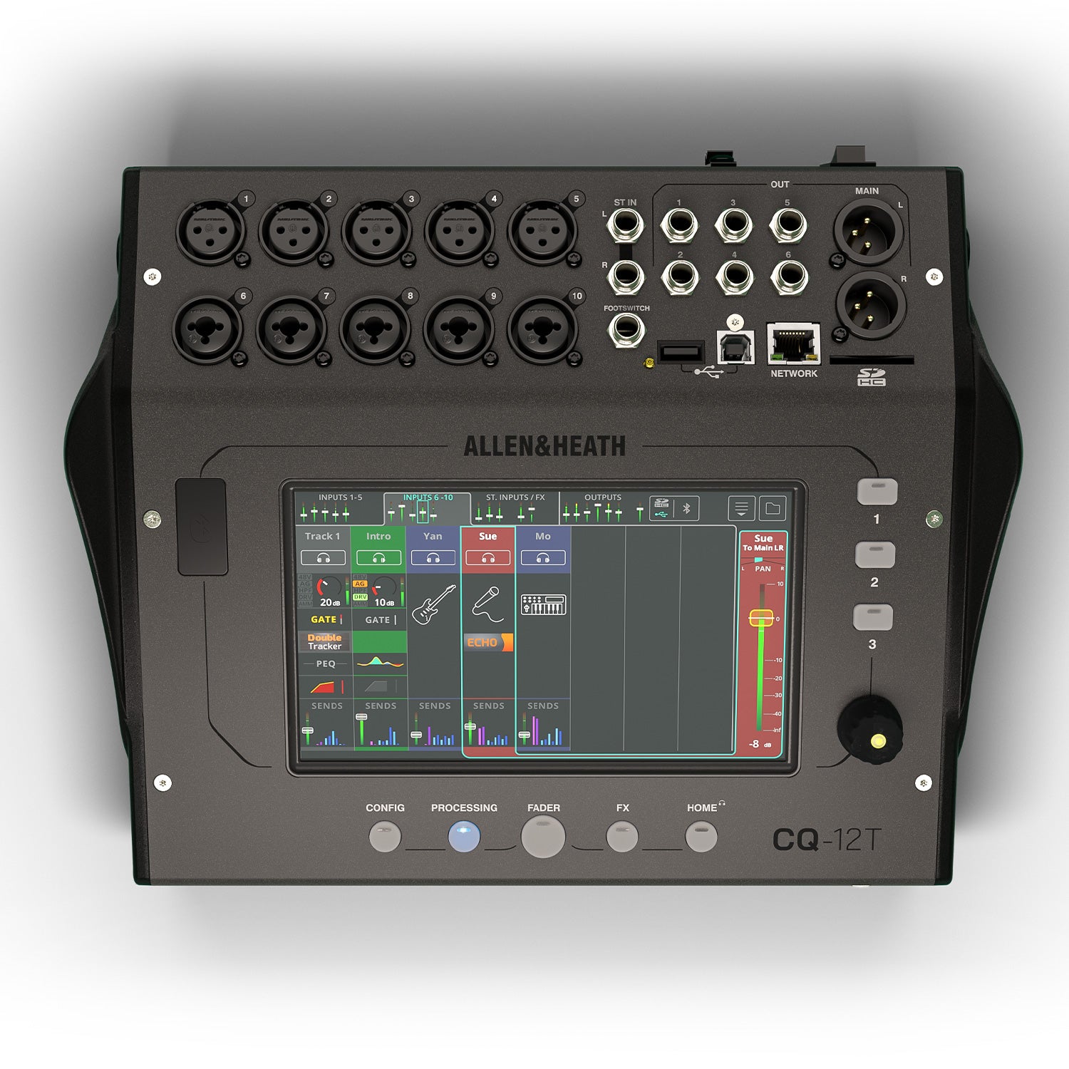 Allen and Heath CQ-12T - Ultra-Compact 12-In / 8-Out Digital Mixer