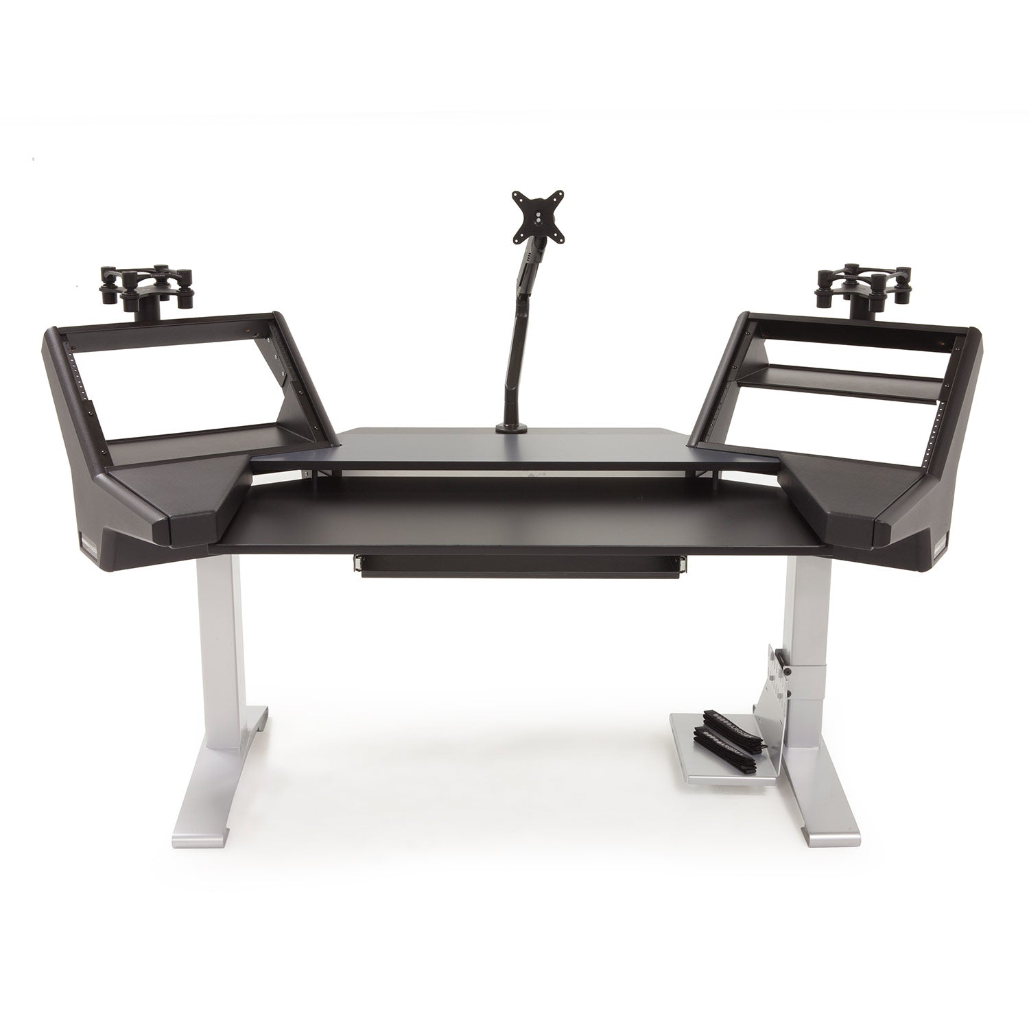 Argosy HALO-K-XC-B-S Halo K Ultimate-Halo K,2 Shelves,Pr. 160 Spkr Platforms,Kybrd Try,D8 Monitor Arm, Cpu Shelf