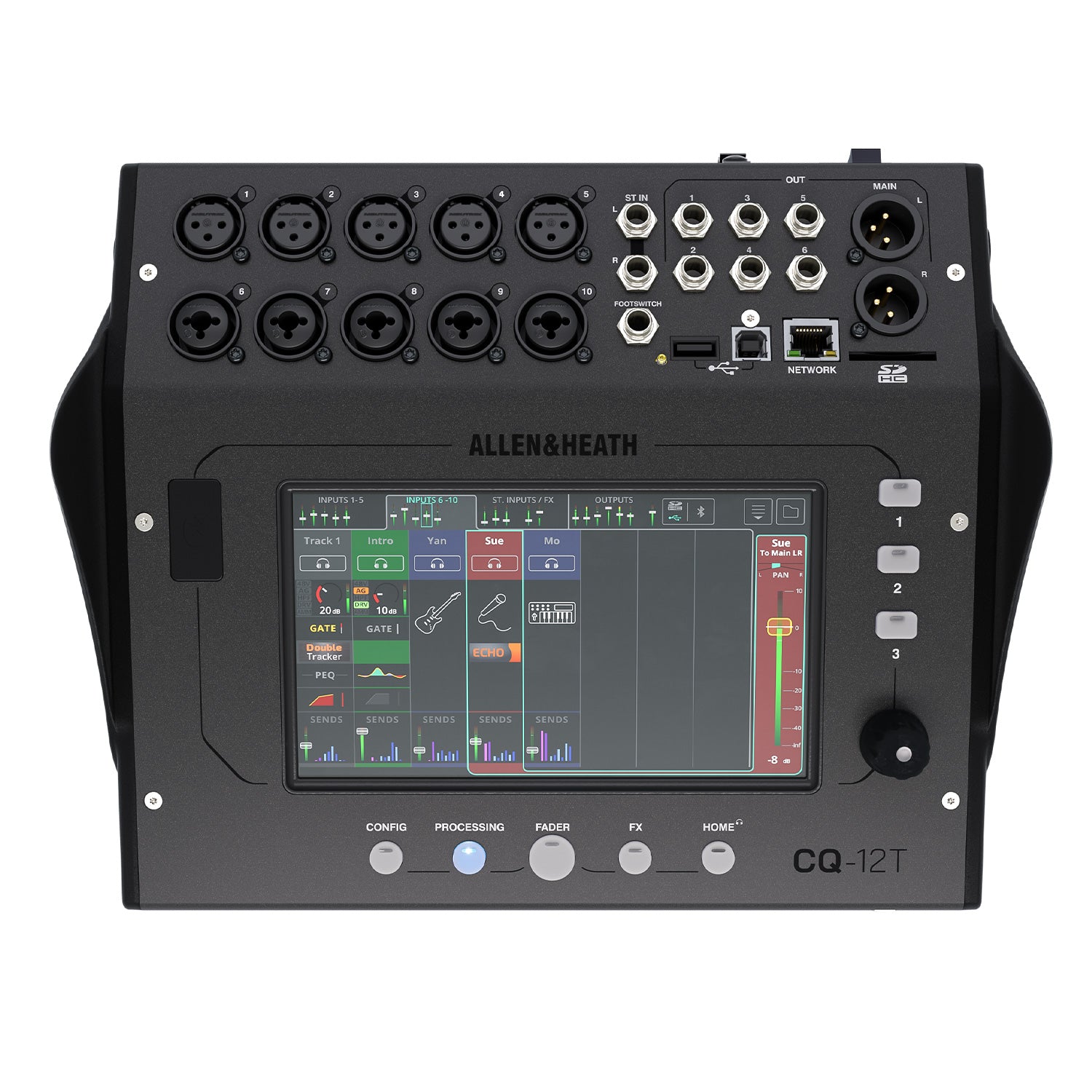 Allen and Heath CQ-12T - Ultra-Compact 12-In / 8-Out Digital Mixer