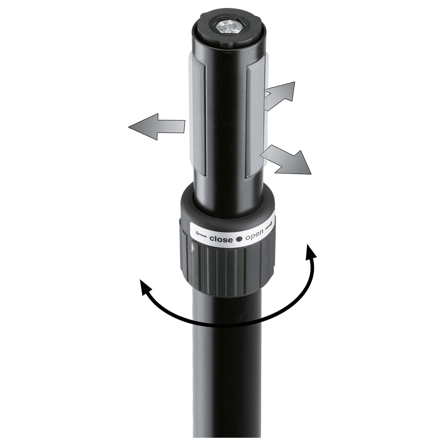 K + M 21367 Speaker Distance Rod with Ring Lock (Black)