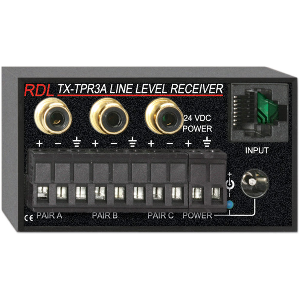 RDL TX-TPR3A Active Three-Pair Receiver - Twisted Pair Format-A - balanced line outputs
