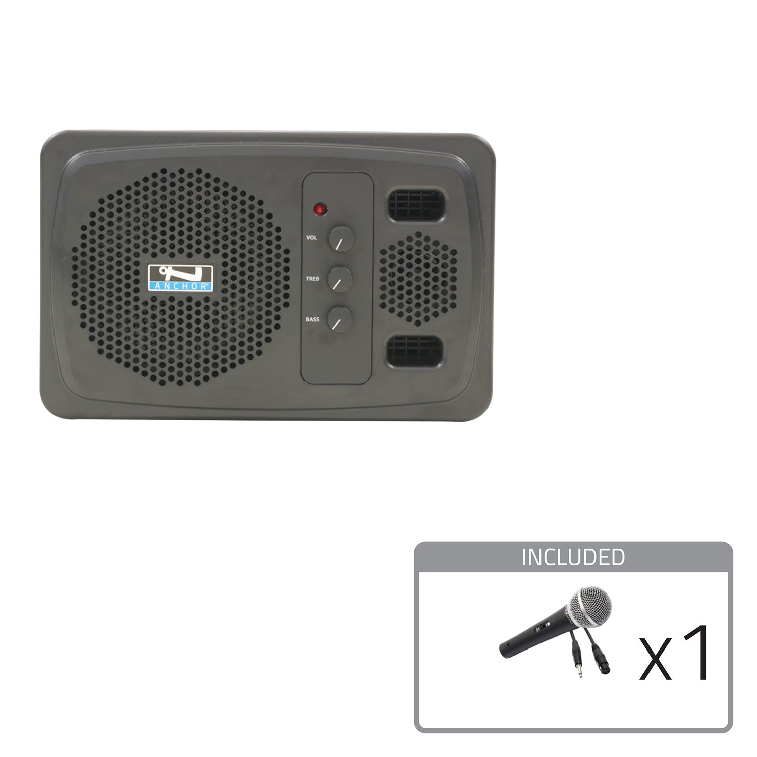 Anchor Audio AN-1000X+ - Portable Powered Monitor Speaker with Wired Handheld Microphone