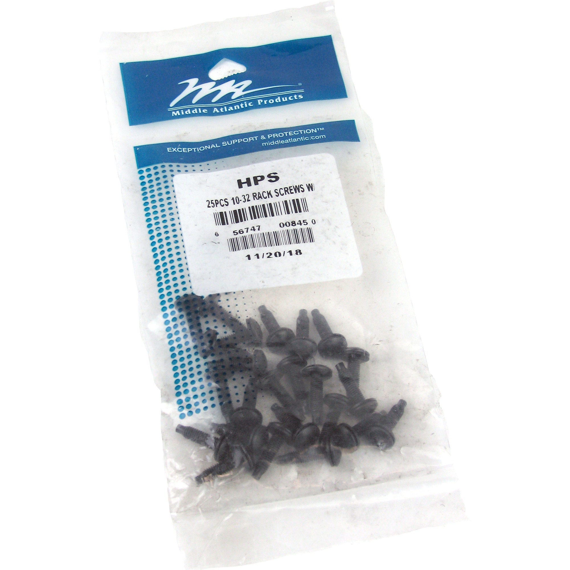 Middle Atlantic HPS 10-32 Phillips Rack Screws with Washers - 25 Pieces