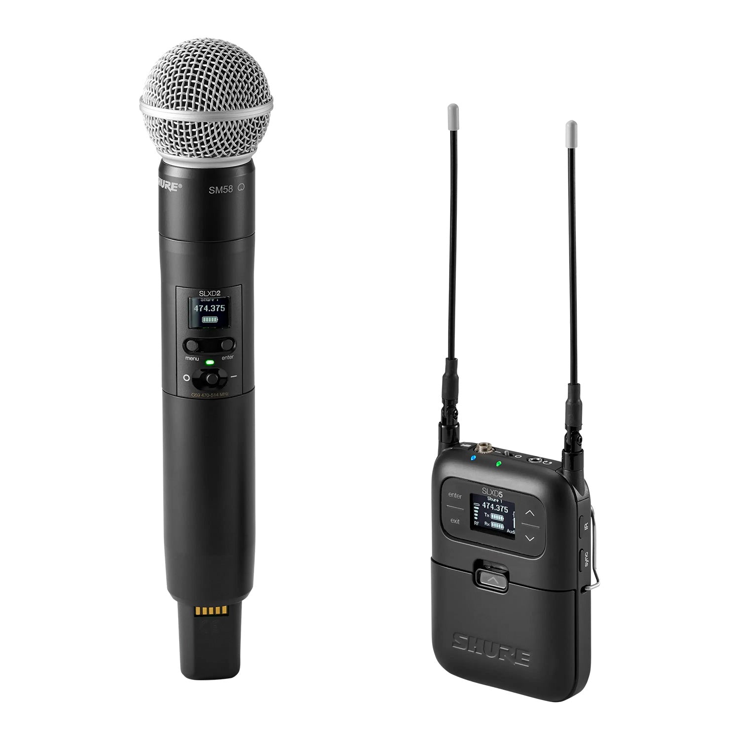 Shure SLXD25/SM58 - Portable Wireless System With SM58 Handheld (G58 Band / 470-514 MHz)