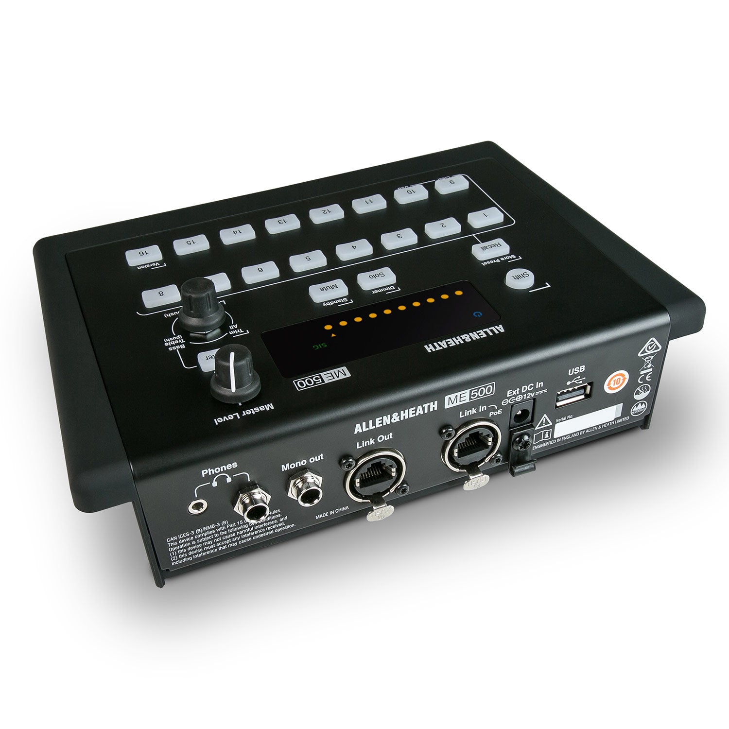 Allen and Heath ME-500 - 16-Channel Personal Monitor Mixer