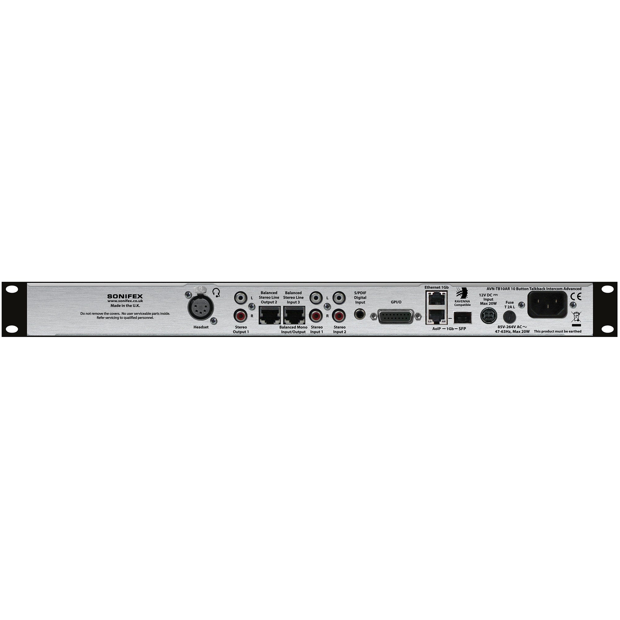 Sonifex AVN-TB10AR 10 Button Advanced Talkback Intercom, AoIP Portal