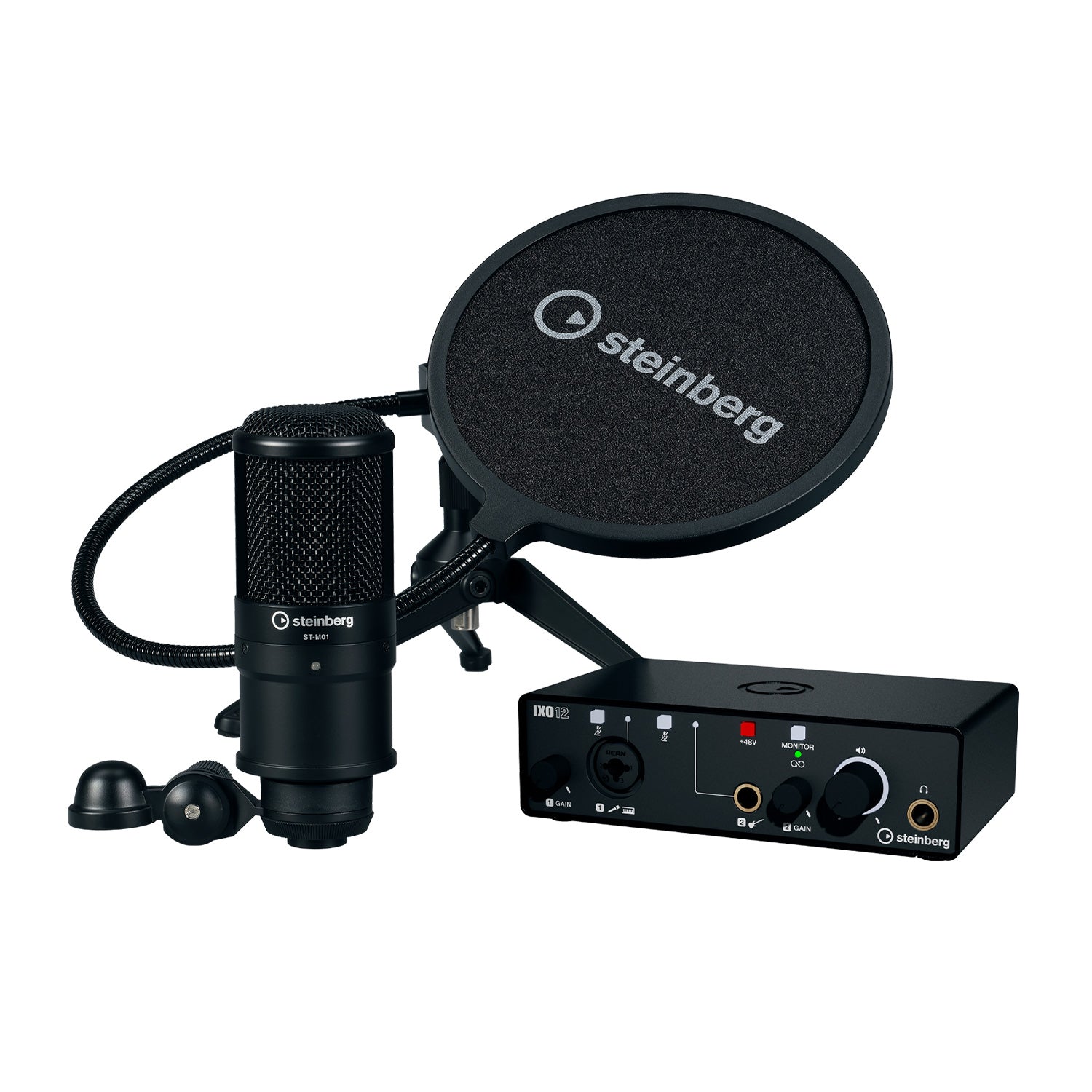 Steinberg IXO Podcast Pack - Audio Interface with Microphone and Accessories