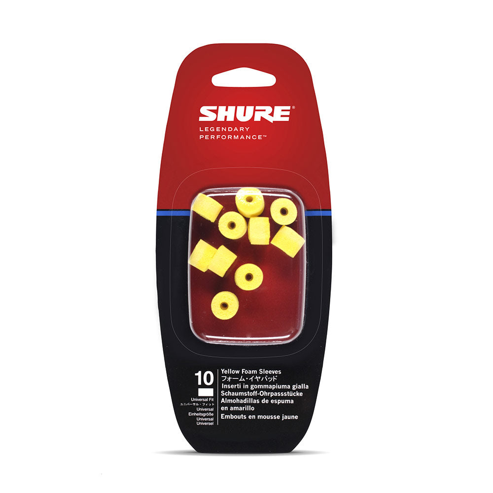 Shure EAYLF1-10 Yellow Foam Sleeves for SE Earphones (5 Pairs)