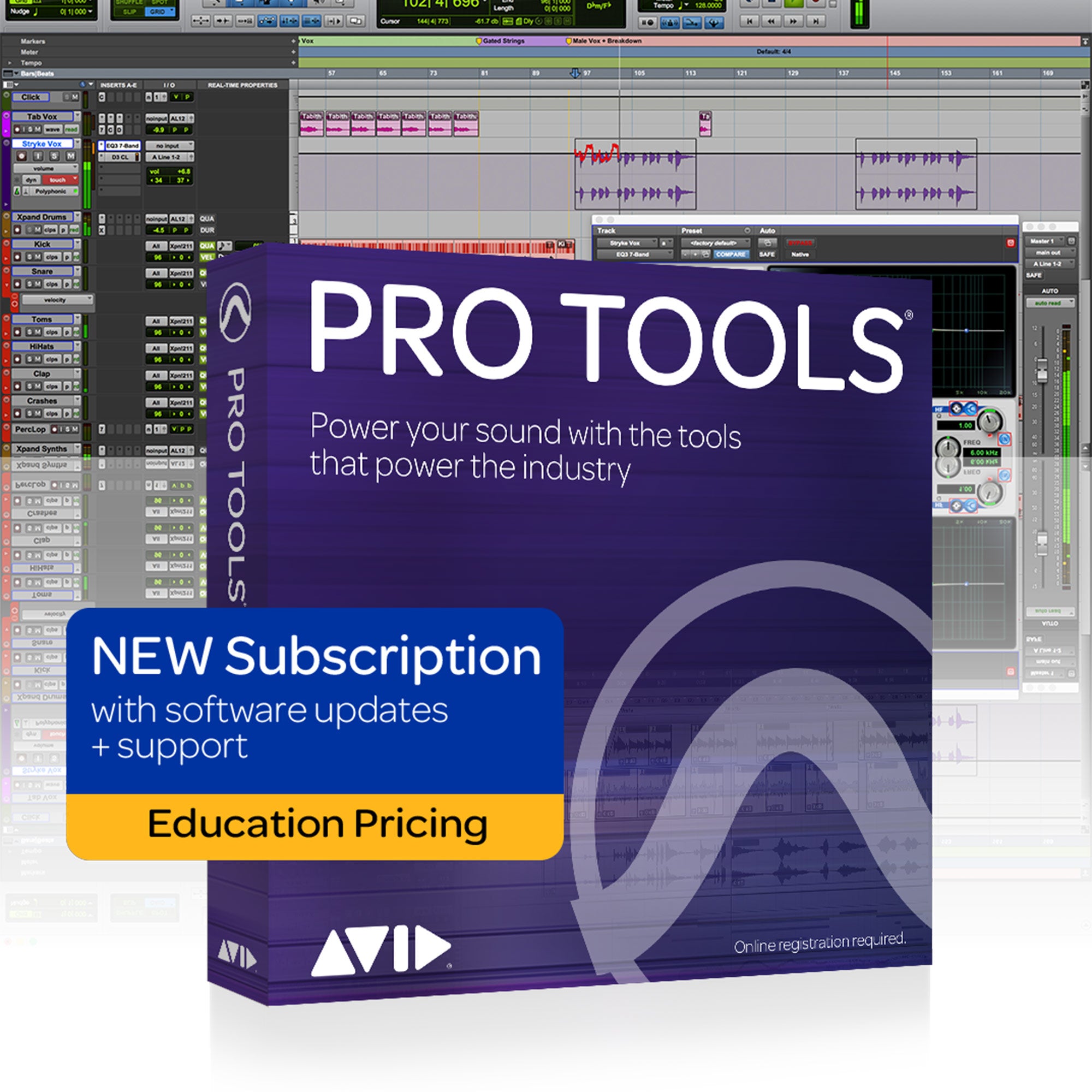 Avid Pro Tools Audio Workstation Software (Annual Subscription/Student-Teacher Edition)