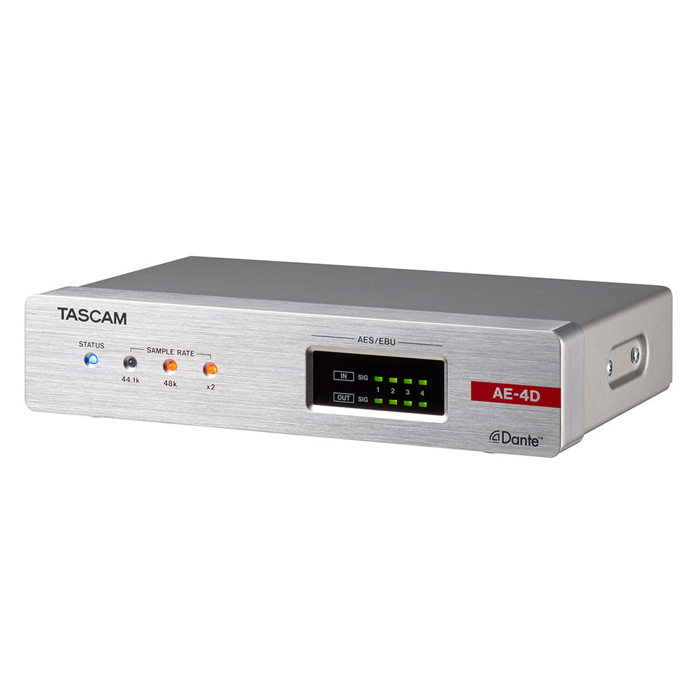 Tascam AE-4D - 4-Channel AES/EBU Input/Output Dante Converter with Built-In DSP Mixer
