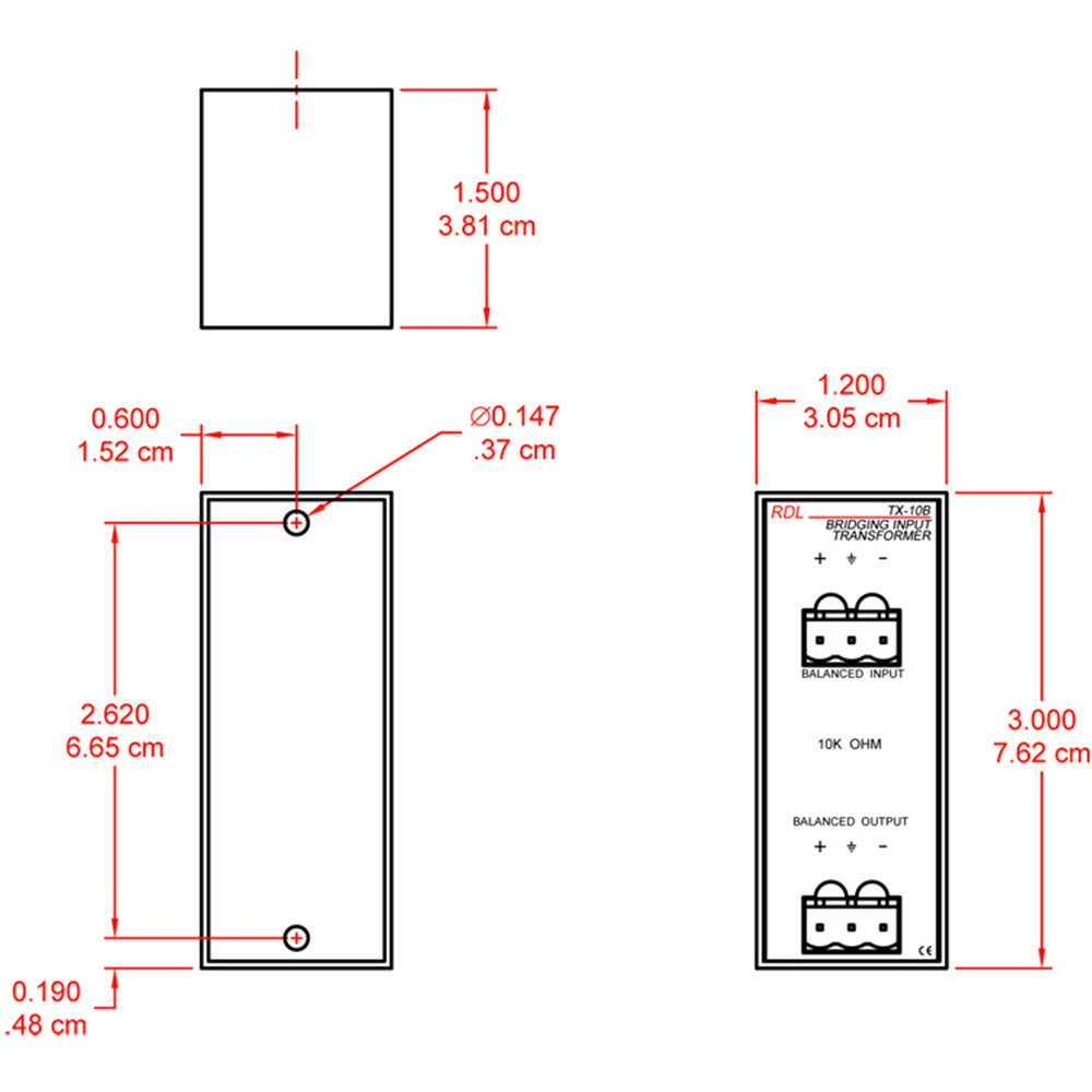 RDL TX-10B Bridging Input Transformer with Balanced Inputs and Outputs