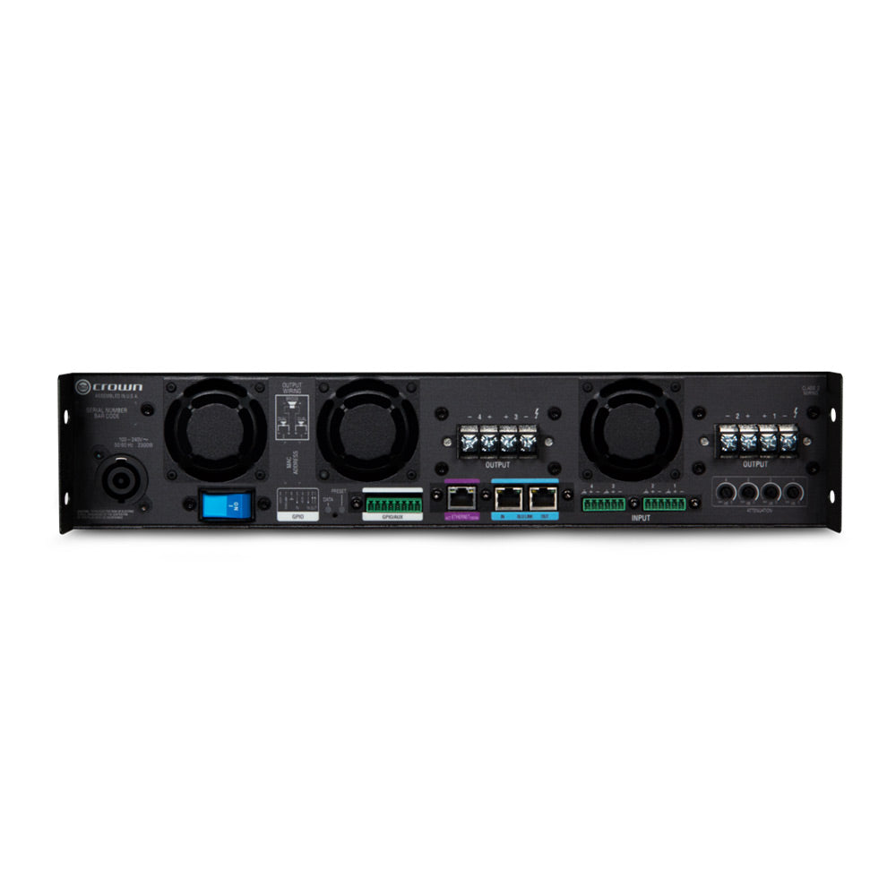 Crown DCi 4|2400N Four-Channel 2400W @ 4 Ohm Power Amplifier with BLU link, 70V/100V