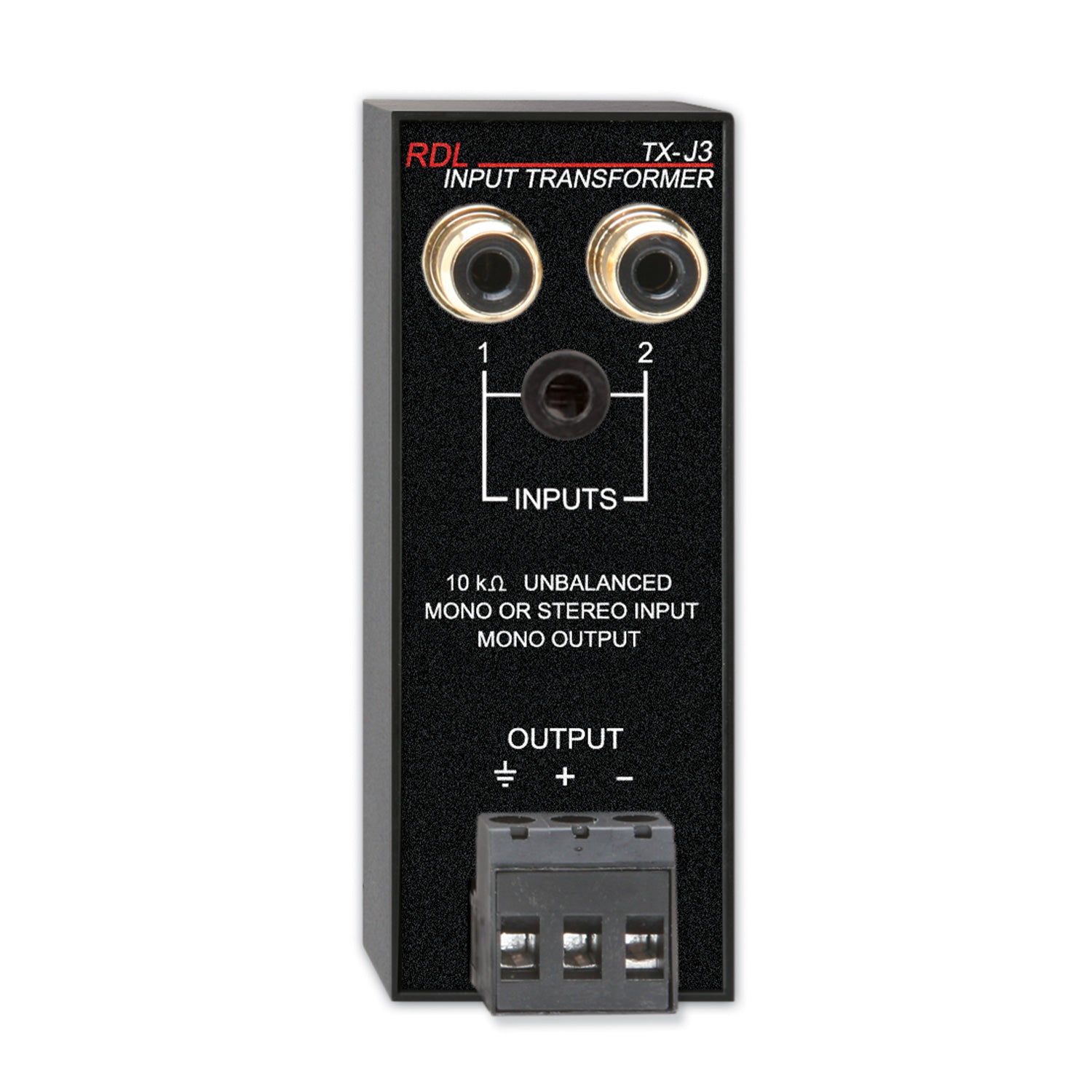 RDL TX-J3 - Unbalanced Input Transformer (Unbalanced stereo inputs to summed balanced mono output)