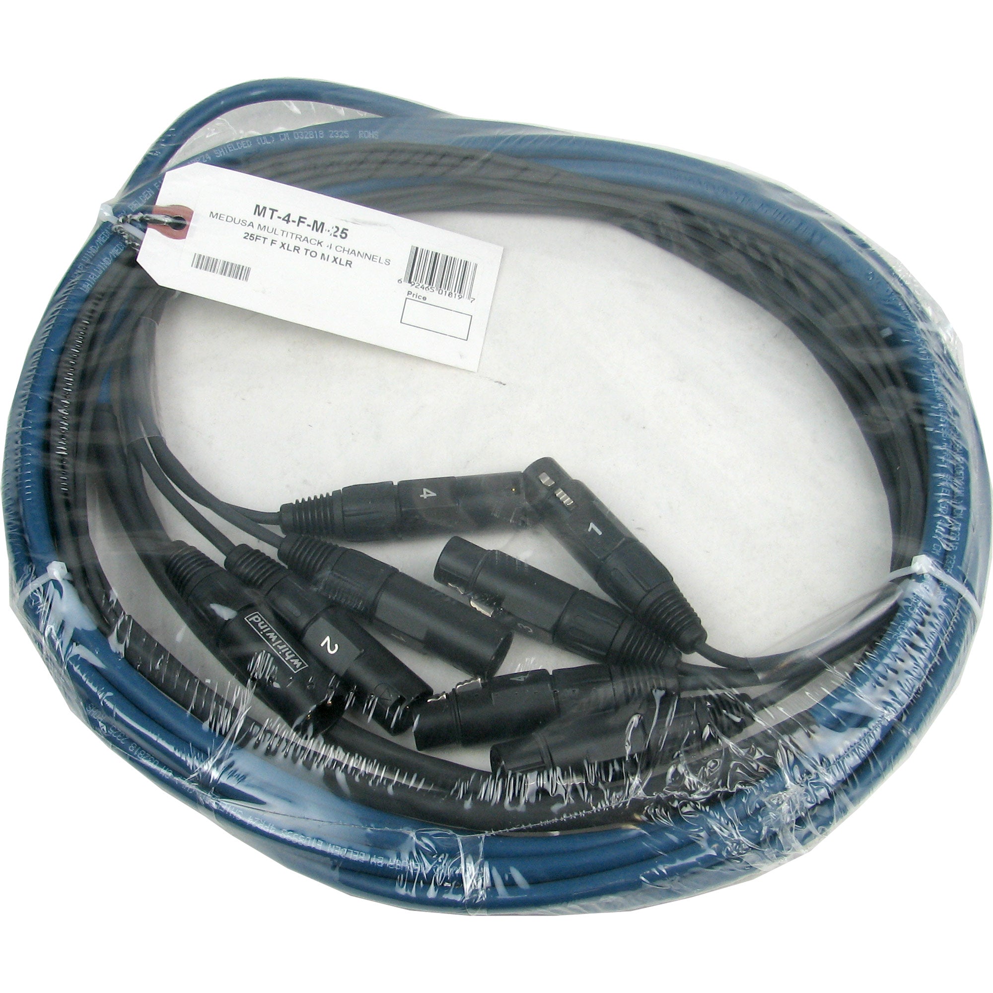 Whirlwind MT-4-F-M-25 Medusa Multitrack 4-Channel XLR to XLR Snake (25 Foot)