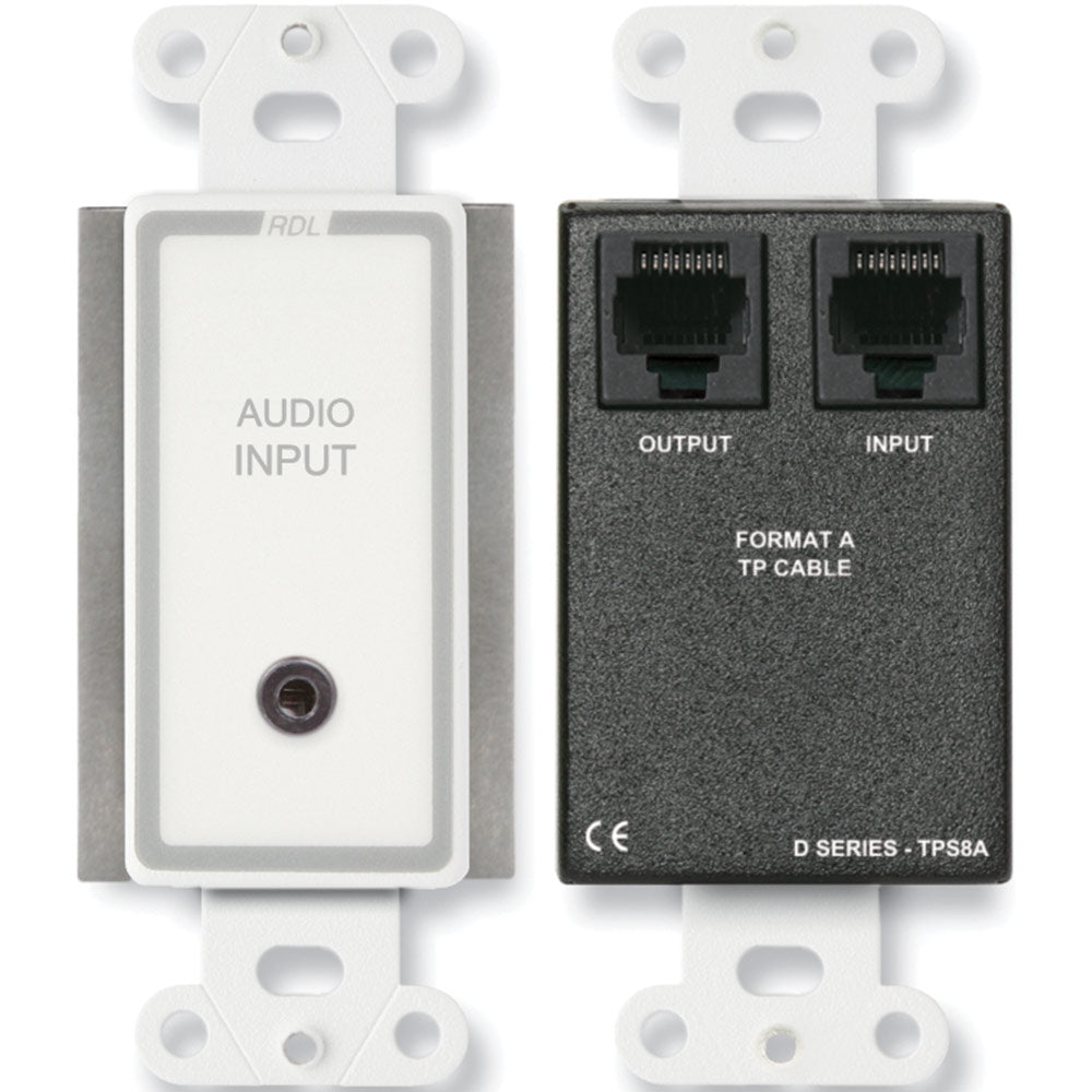 RDL D-TPS8A Decora Mount Active Format-A Sender - Mini Input (White) - Custom Engraving Option