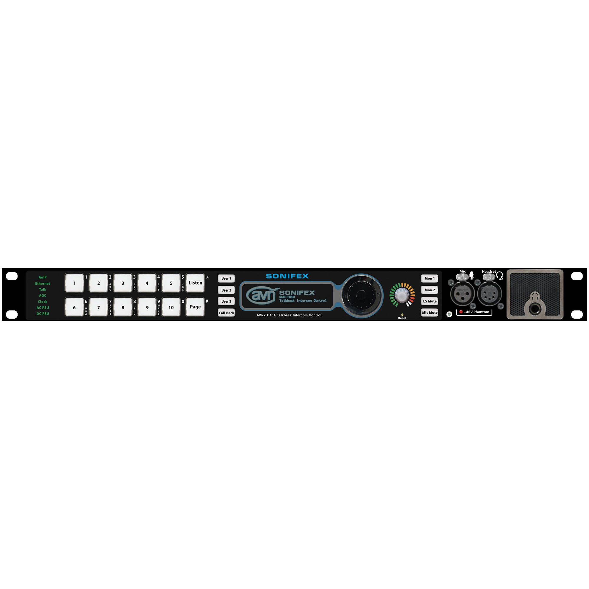 Sonifex AVN-TB10AR 10 Button Advanced Talkback Intercom, AoIP Portal