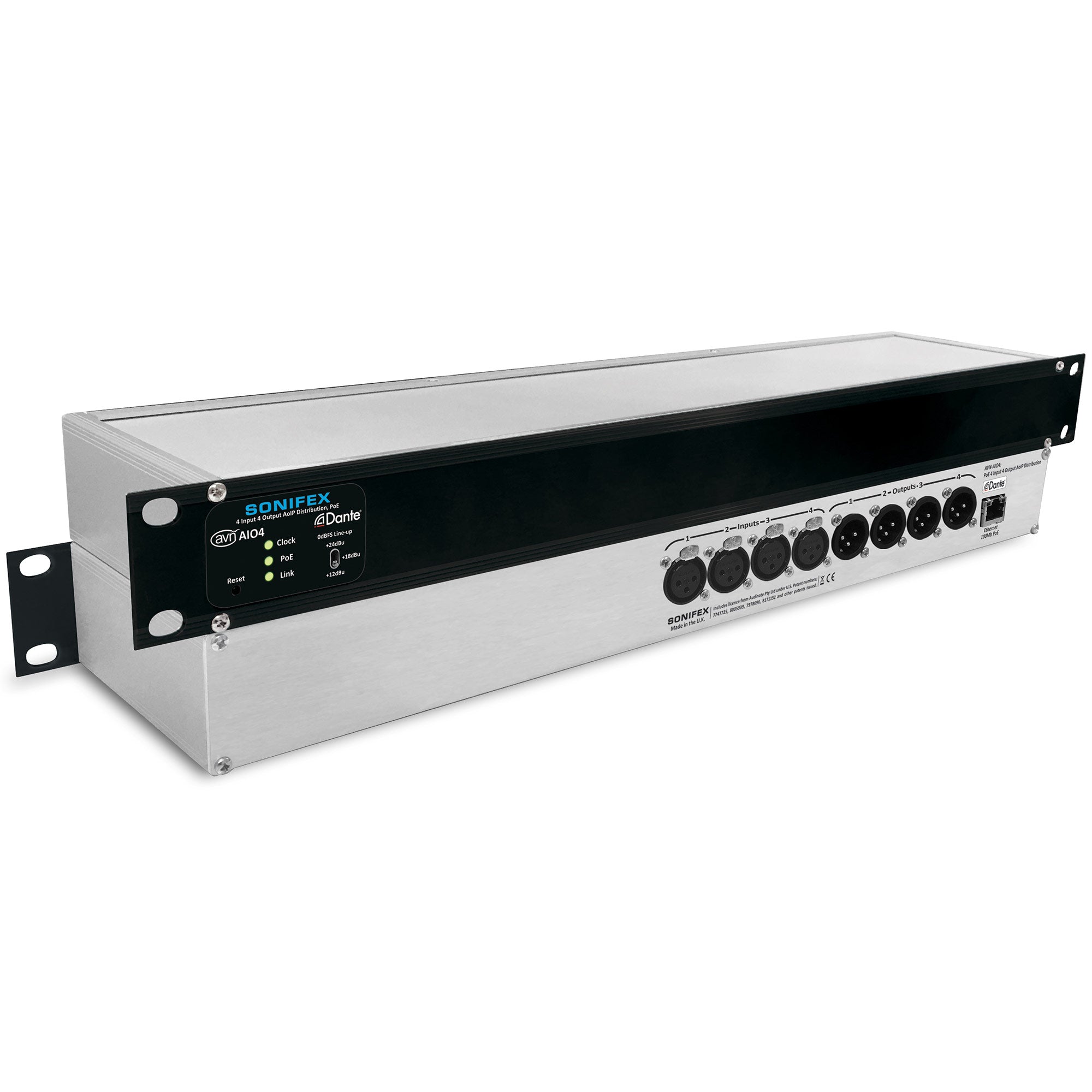 Sonifex AVN-AIO4 - 4-Input 4-Output Dante Interface with PoE