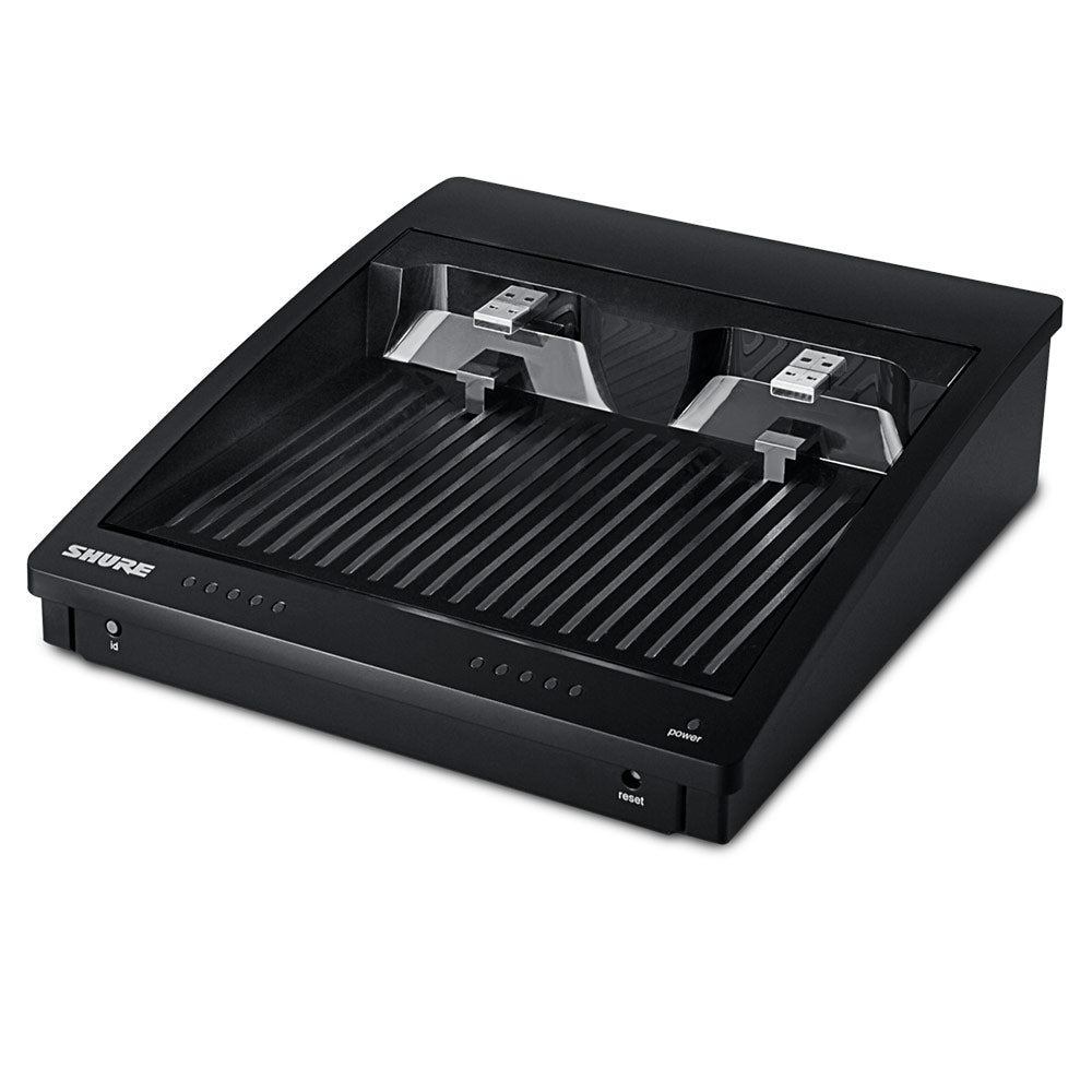 Shure SBC250 2-Bay Networked Charging Station for ULX-D Tabletop Transmitters (Without Power Supply)