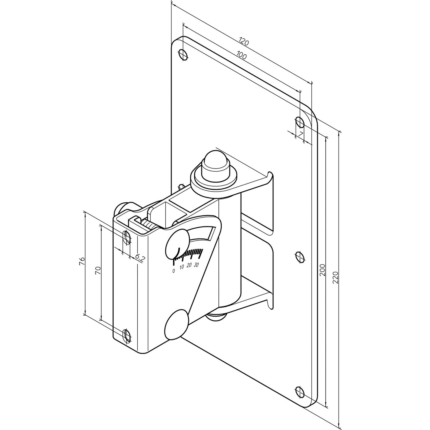 K + M 24481 Speaker Wall Mount Bracket (White)