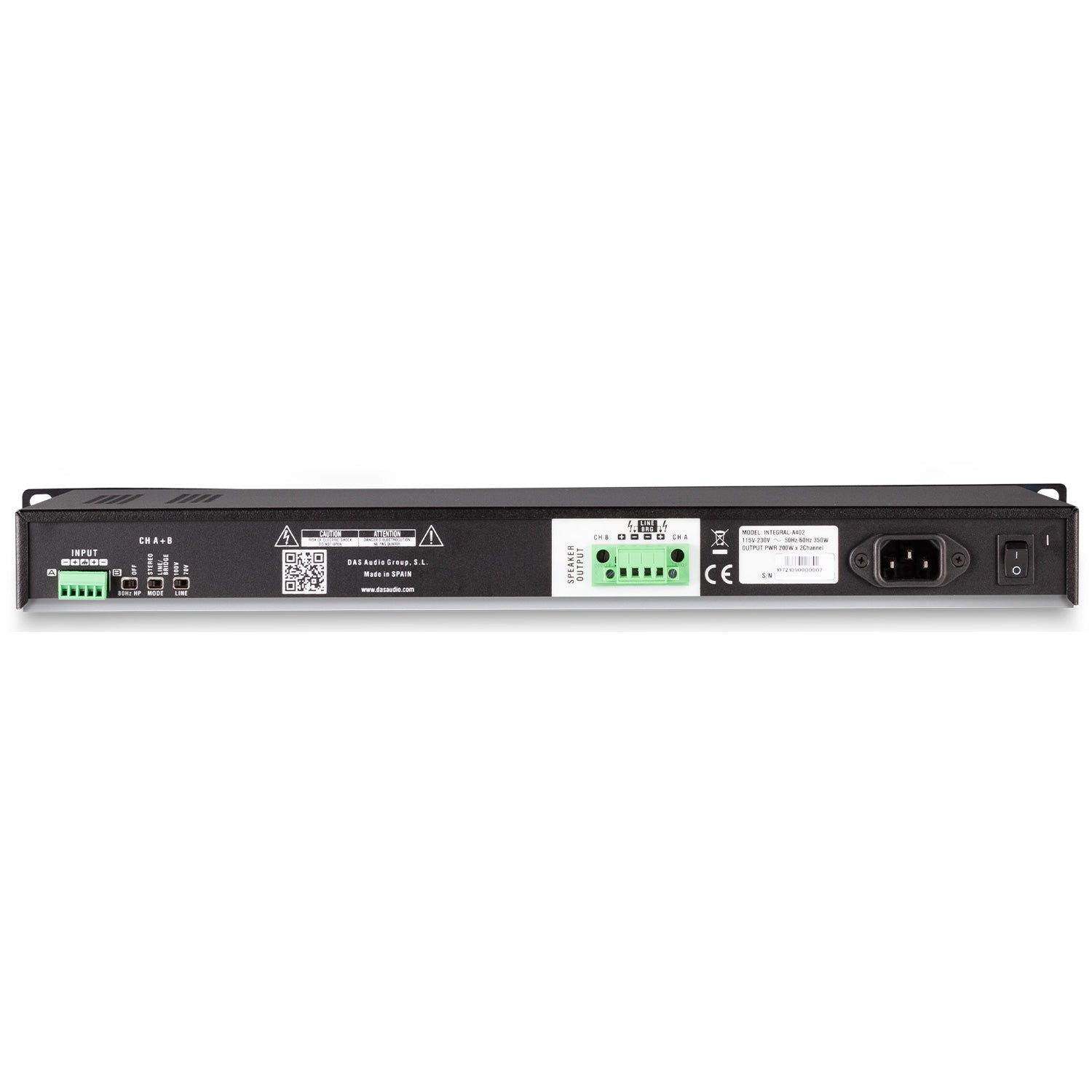 DAS INTEGRAL-A402 - Two-Channel Install Power Amplifiier