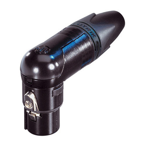 Neutrik NC4FRX-B 4-Pin Female Right Angle Cable End - Black/Gold