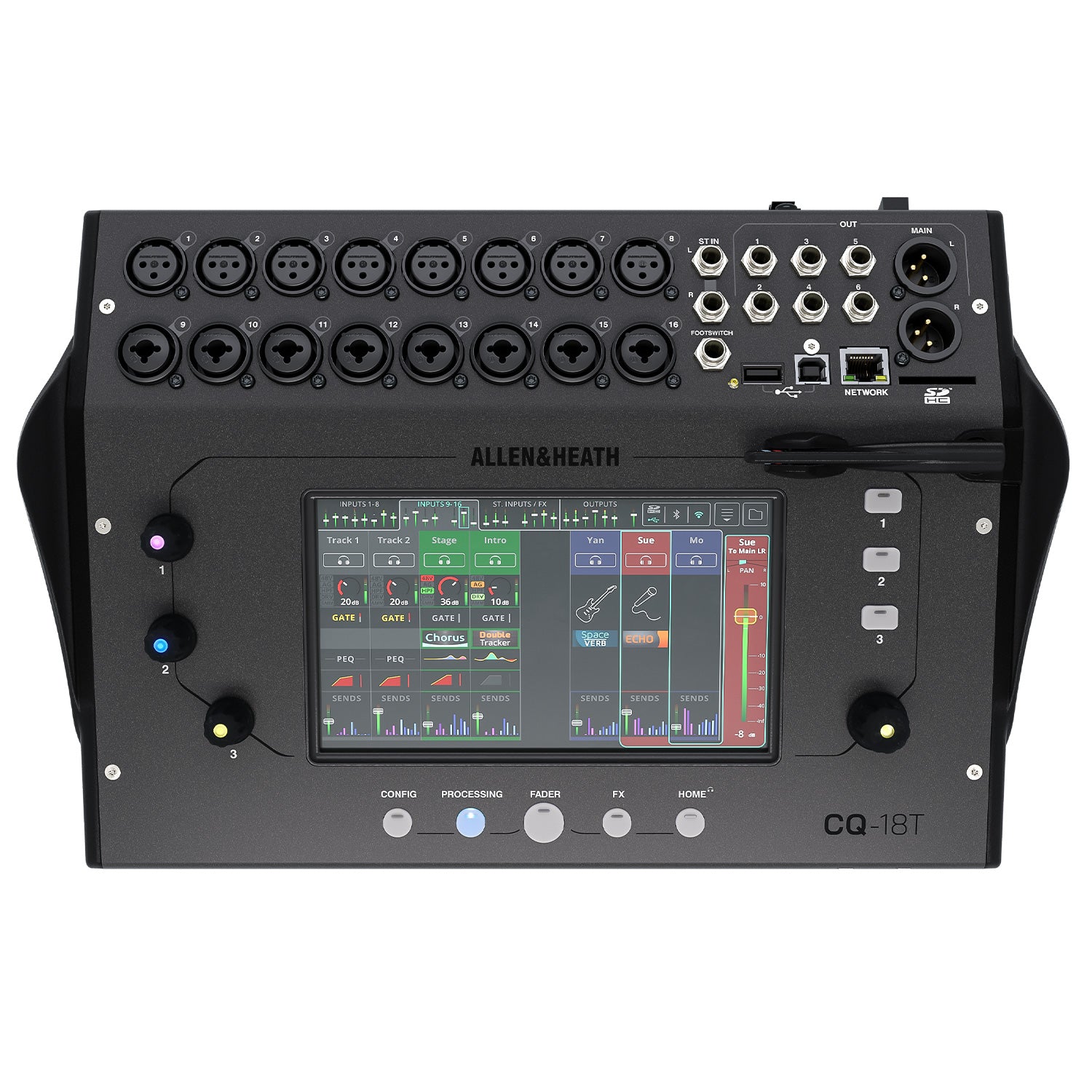 Allen and Heath CQ-18T - Ultra-Compact 18-In / 8-Out Digital Mixer with Wi-Fi