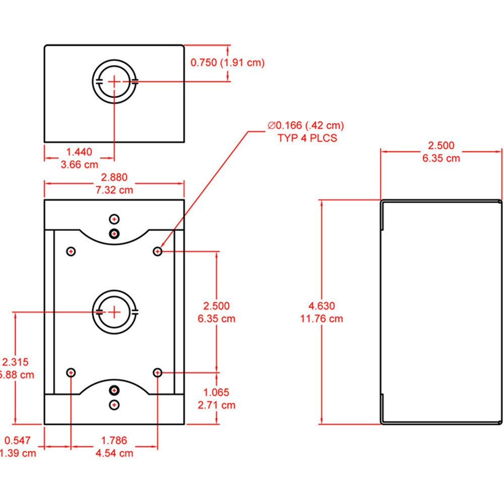 RDL SMB-1W Surface Mount Boxes for Decora Remote Controls and Panels