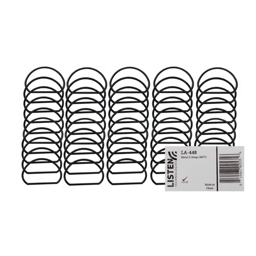 Listen Technologies LA-448 - Metal D-Rings for ListenTALK Transceivers (50 Pack)