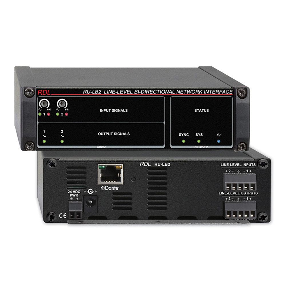RDL RU-LB2 Line-Level Bi-Directional Dante Network Interface