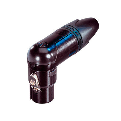 Neutrik NC3FRX-BAG - 3-Pin XLR Female Right Angle Cable Connector (Black / Silver Pins)