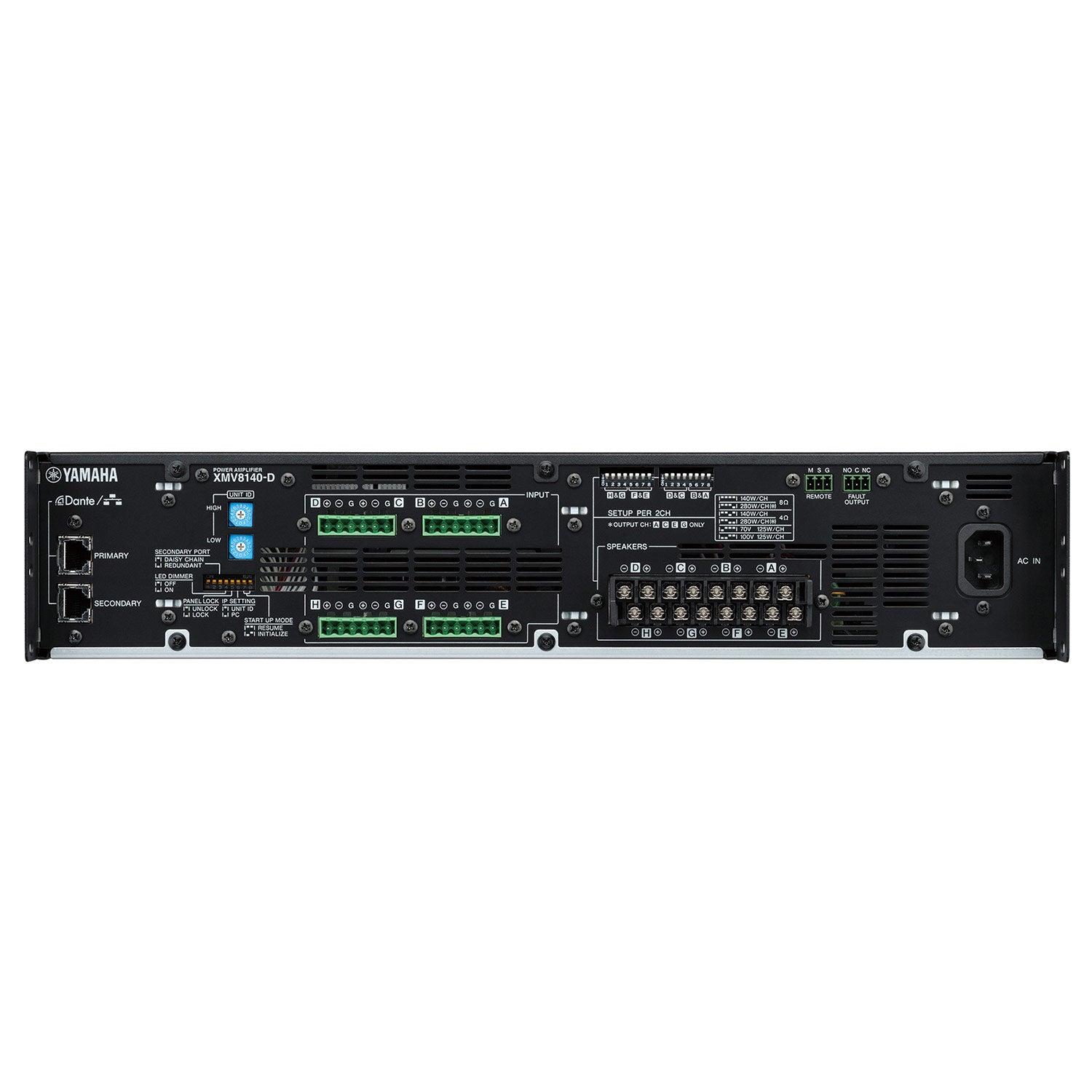Yamaha XMV8140-D 8-Channel Power Amplifier with Dante Interface