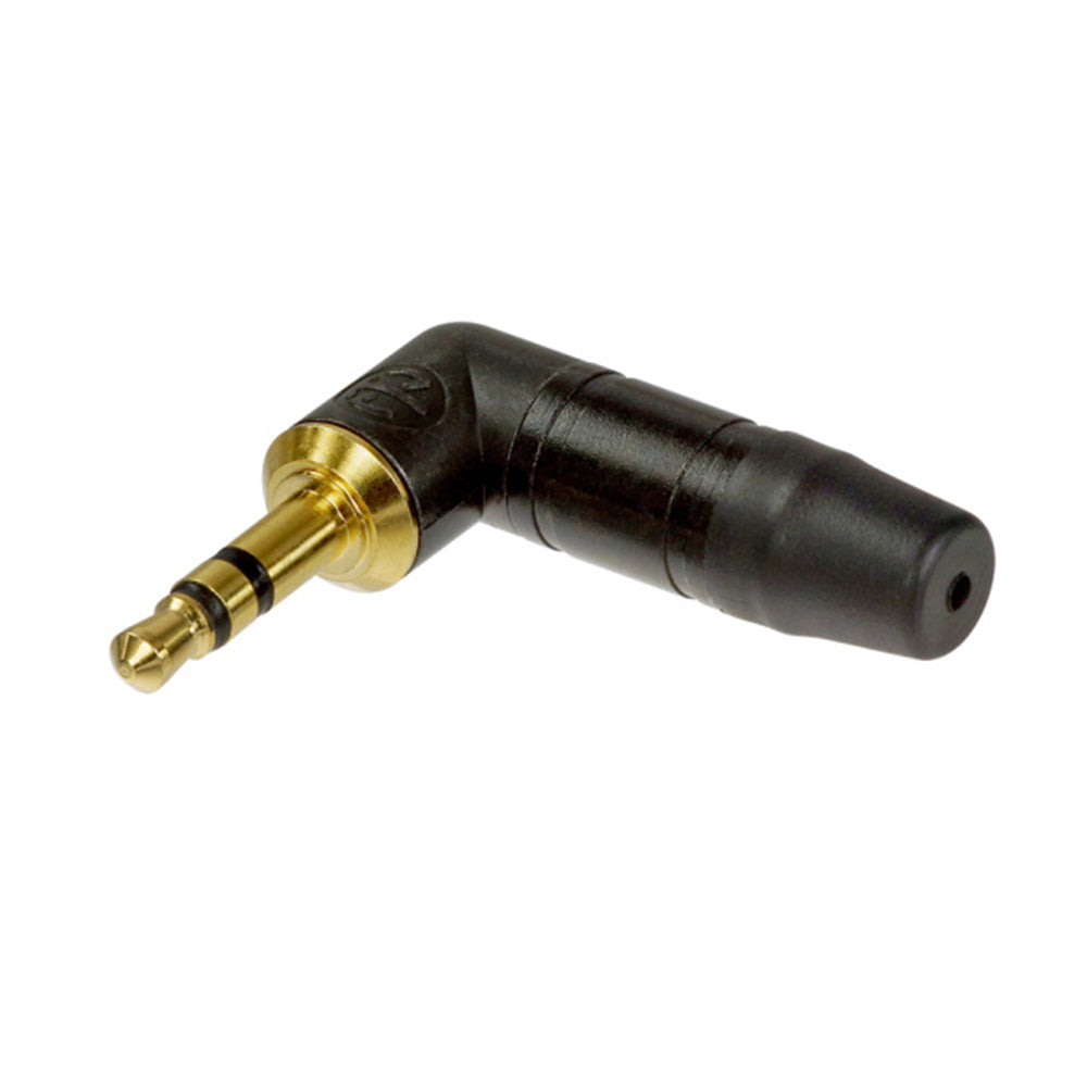 Neutrik NTP3RC-B Right Angle 3.5mm Male Cable Connector (Black/Gold)