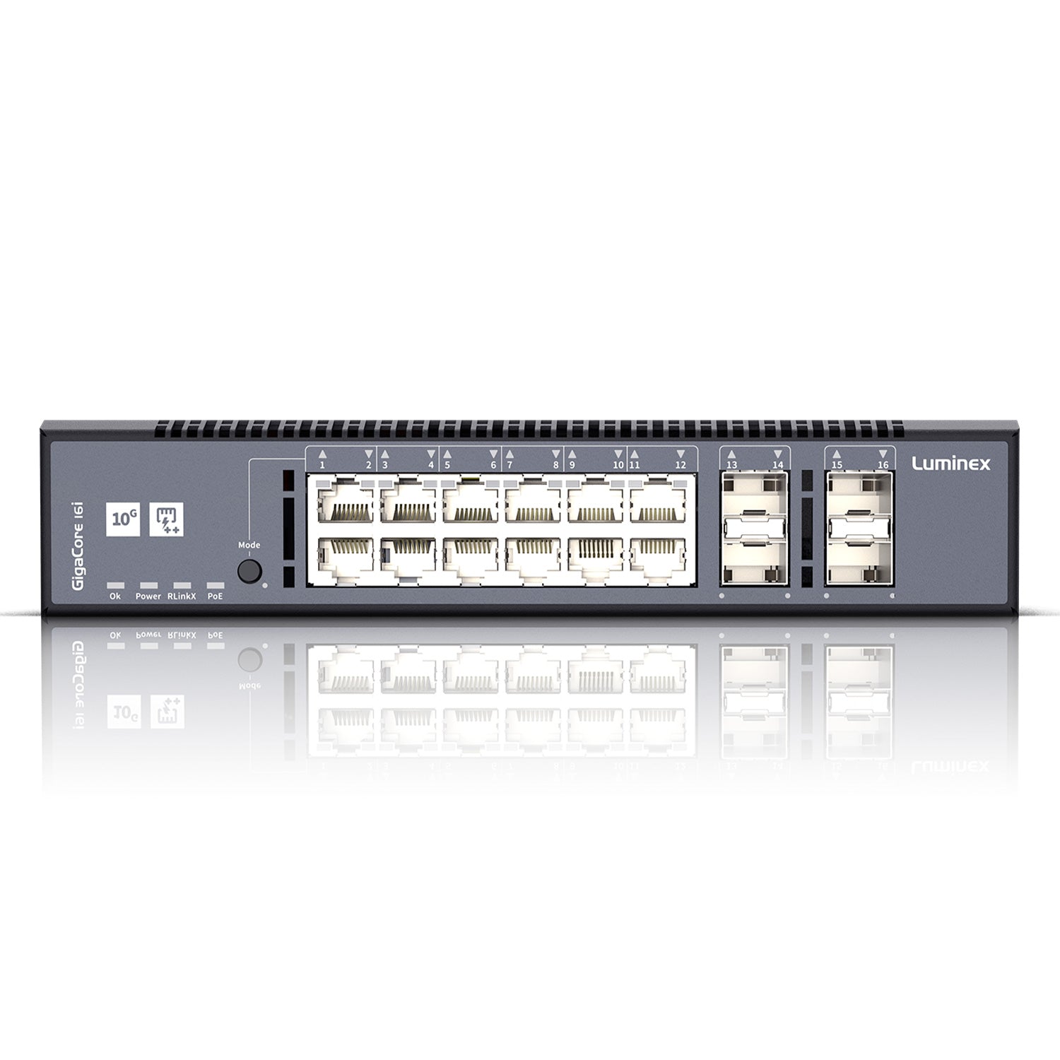 Luminex GigaCore 16i - 10GB Network Switch for AV Systems (12 x 1GB / 4 x 10GB / SFP+)