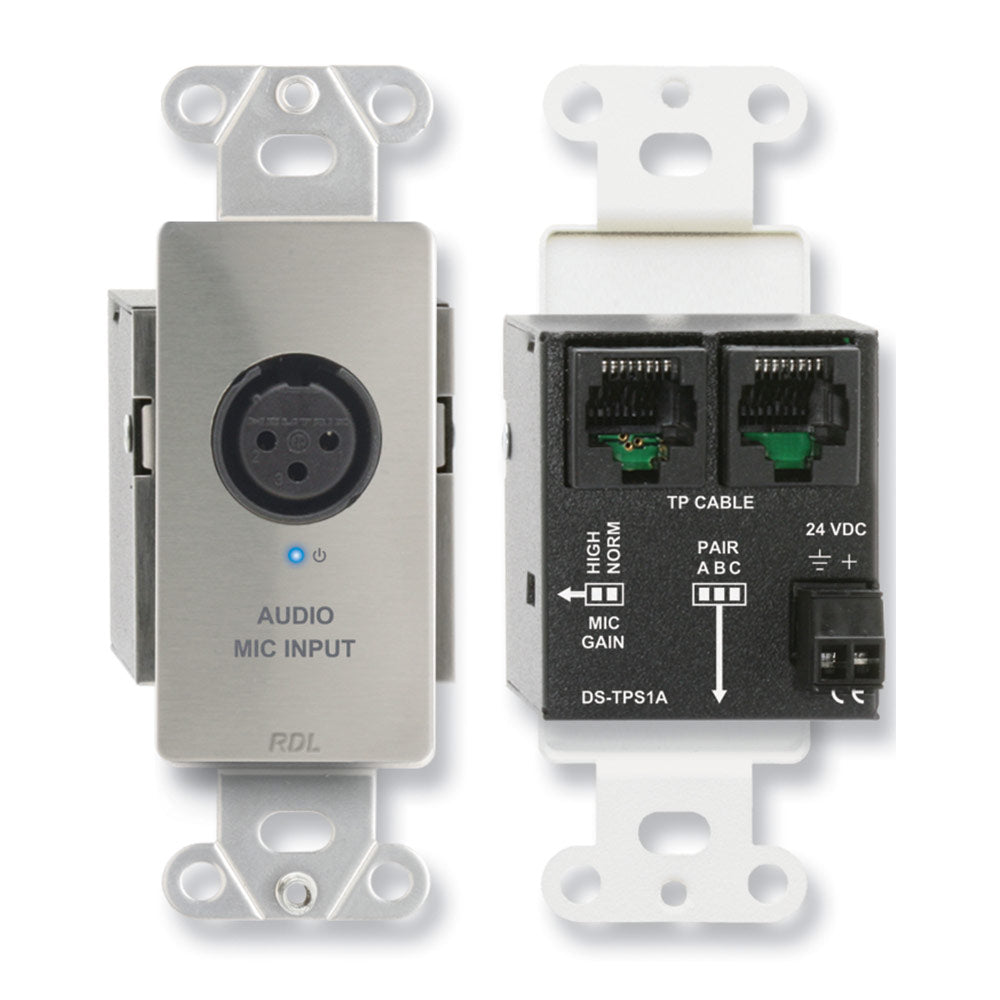 RDL DS-TPS1A Active Single Pair Sender with XLR Input (Stainless Steel)