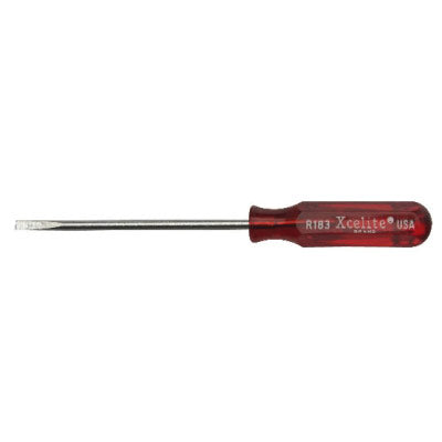 Xcelite R183V 1/8" X 3" Round Blade Pocket Clip Style Screwdriver with Red Handle
